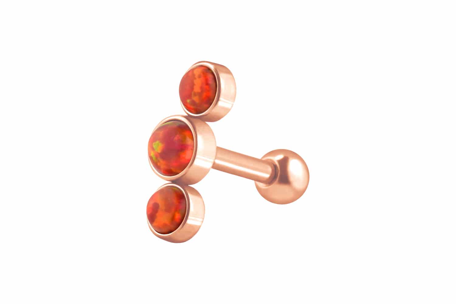Chirurgenstahl Ohrpiercing 3 SYNTHETISCHE OPALE ++SALE++